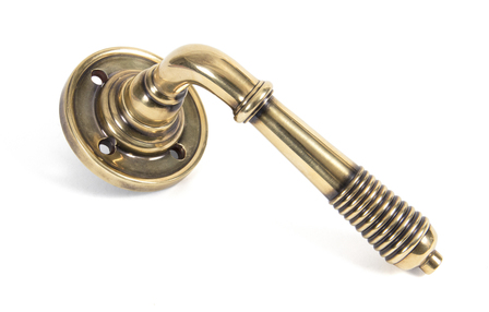 Anvil 33087 Aged Brass Reeded Lever on Rose Set | SIIS