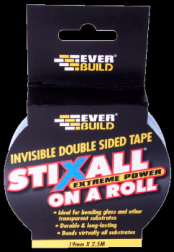 Everbuild Stixall on a Roll Clear 19mm x 2.5m (20) Image 1