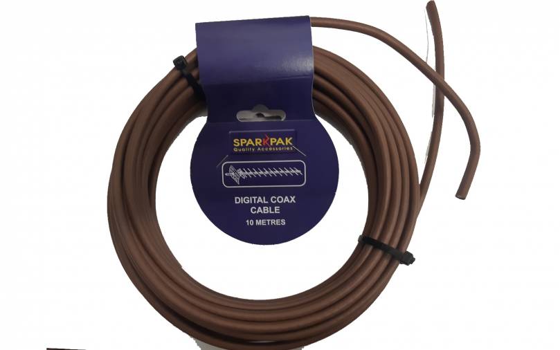 SparkPak CP40/10BR Digital / Satellite Coax Cable Brown 10m Image 1