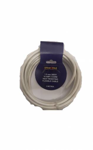 SparkPak CP35/5 Heat Resistant Cable 1.5mm x 5m White Image 1