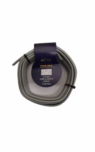 SparkPak CP3/10 Twin & Earth Cable 2.5mm x 10m Image 1