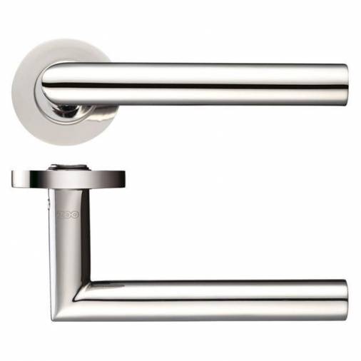 Zoo ZCS010PS Mitred Lever on Rose 19mm - Polished Stainless Steel  Image 1