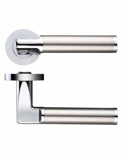 Stanza ZPZ030CPSS Milan Lever on Rose - Polished Chrome / Satin Stainless  Image 1