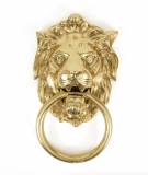 Polished Brass Lion Head Knocker Image 1 Thumbnail