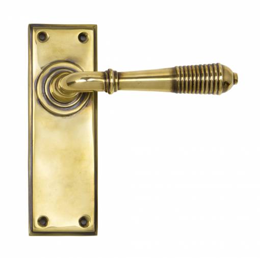 Anvil 33083 Aged Brass Reeded Lever Latch Set Image 1