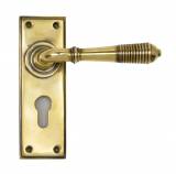Anvil 33085 Aged Brass Reeded Lever Euro Set Image 1 Thumbnail