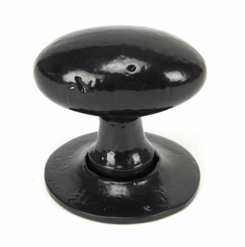 Black Oval Mortice/Rim Knob Set Image 2