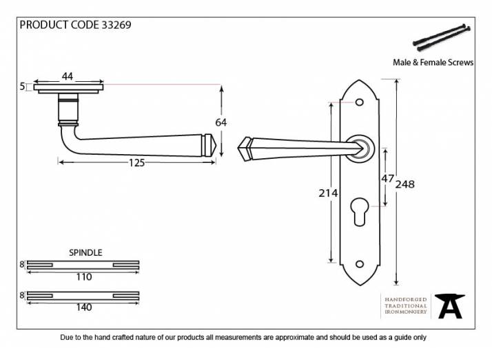 Beeswax Gothic Lever Euro Lock Set Image 2