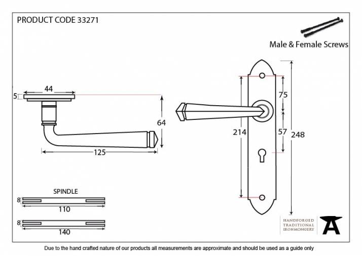 Beeswax Gothic Lever Lock Set Image 2