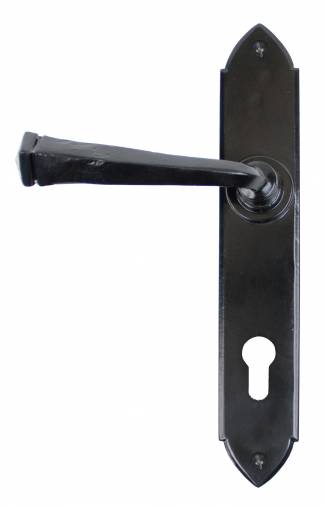 Black Gothic Lever Espag. Lock Set Image 1