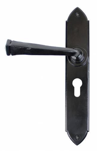 Black Gothic Lever Euro Lock Set Image 1