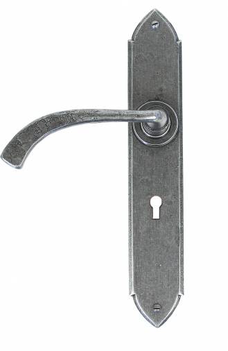 Pewter Gothic Curved Sprung Lever Lock Set Image 1