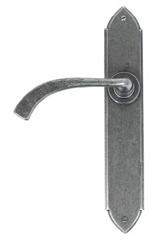 Pewter Gothic Curved Sprung Lever Latch Set Image 1