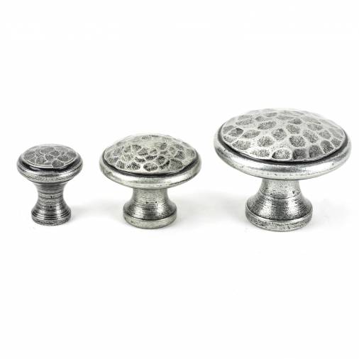 Pewter Hammered Cabinet Knob - Small Image 3