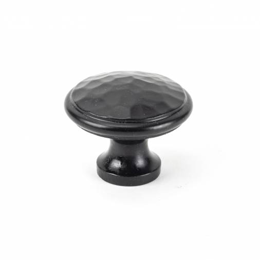 Black Hammered Cabinet Knob - Large Image 1