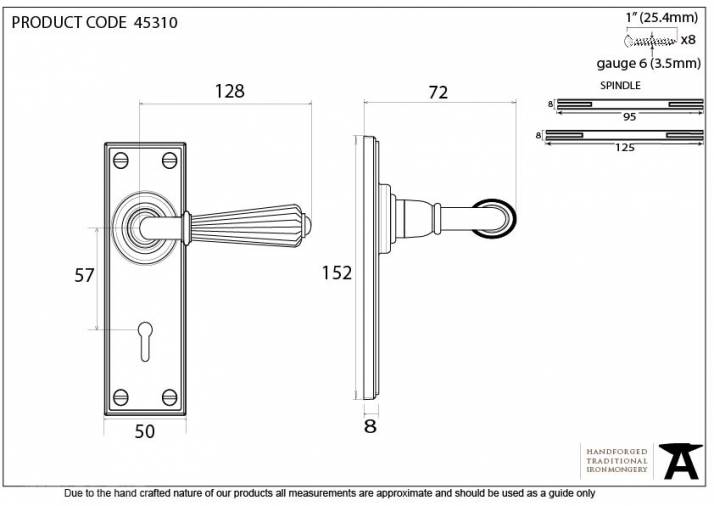 Anvil 45310 Aged Brass Hinton Lever Lock Set Image 5