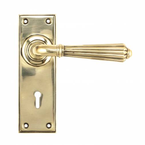 Anvil 45310 Aged Brass Hinton Lever Lock Set Image 1
