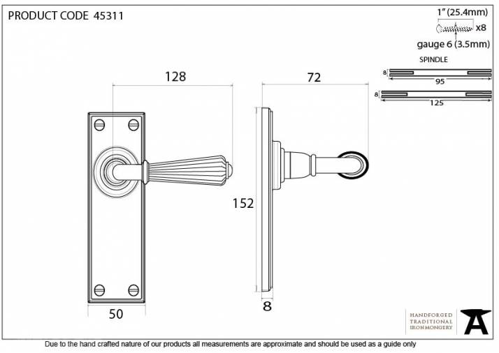 Anvil 45311 Aged Brass Hinton Lever Latch Set Image 4