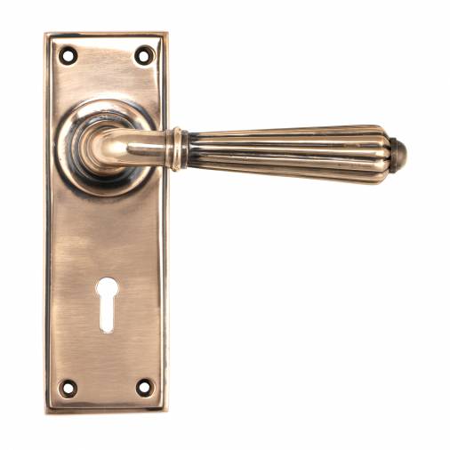 Polished Bronze Hinton Lever Lock Set Image 1