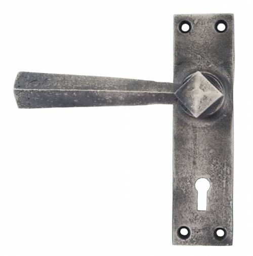 Antique Pewter Straight Lever Lock Set Image 1