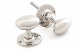 Polished Nickel Oval Mortice/Rim Knob Set Image 1 Thumbnail