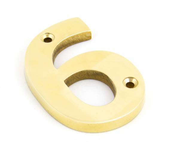 Polished Brass Numeral 6 Image 1