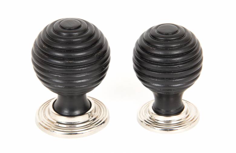 Ebony and PN Beehive Cabinet Knob 35mm Image 3