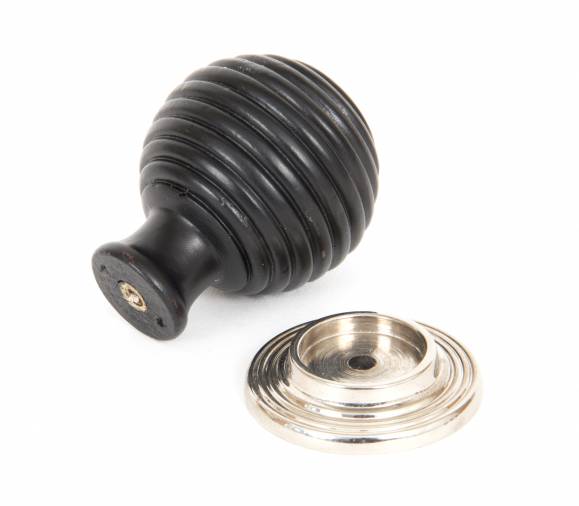 Ebony and PN Beehive Cabinet Knob 38mm Image 2