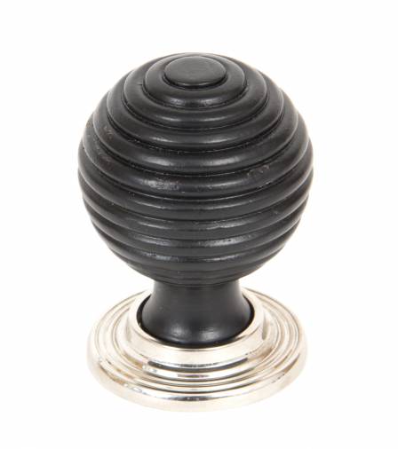 Ebony and PN Beehive Cabinet Knob 38mm Image 1