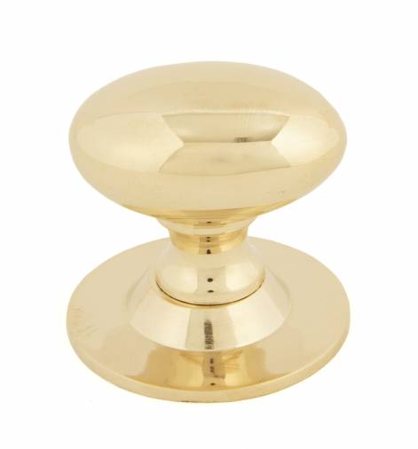 Polished Brass Oval Cabinet Knob 40mm Image 1