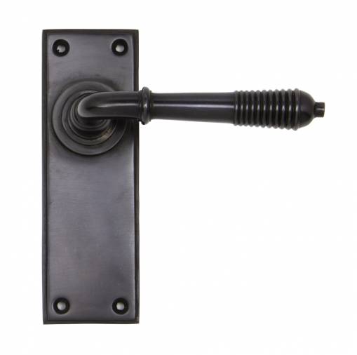 Aged Bronze Reeded Lever Latch Set Image 1