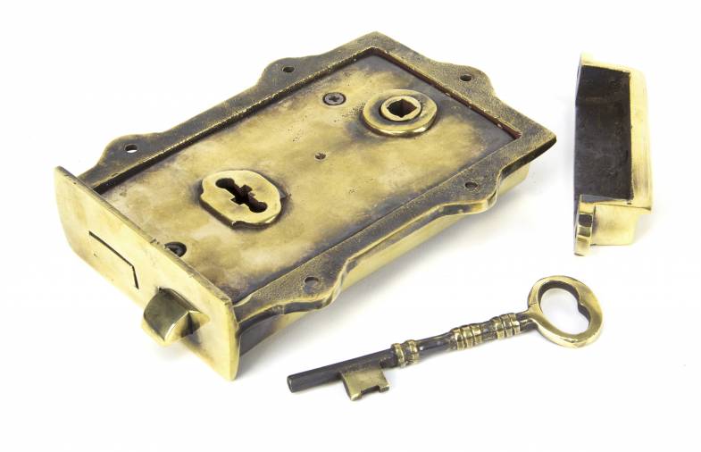 Anvil 91528 Aged Brass Davenport Rim Lock Image 3
