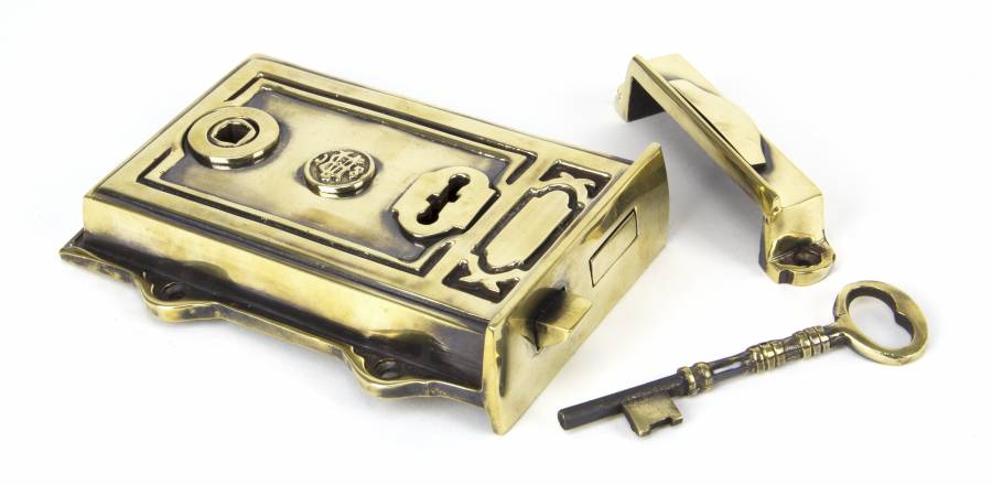 Anvil 91528 Aged Brass Davenport Rim Lock Image 1