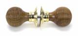 Rosewood & Polished Brass Beehive Mortice/Rim Knob Set Image 4 Thumbnail
