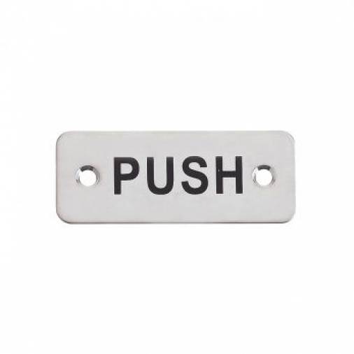 Zoo ZAS33SS Push/Pull Signage 75 x 30mm - Satin Stainless Image 1