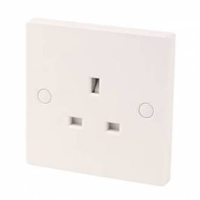 Added SparkPak E34 1 Gang Unswitched Socket 13A White To Basket