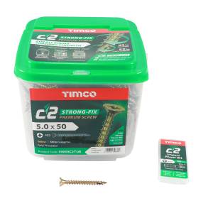 Timco 5.0 x 50 C2 Woodscrews 600 Tub | SIIS
