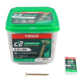 Timco 5.0 x 60 C2 Woodscrews 400 Tub | SIIS