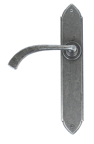 Added Pewter Gothic Curved Sprung Lever Latch Set To Basket