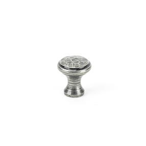 Added Pewter Hammered Cabinet Knob - Small To Basket
