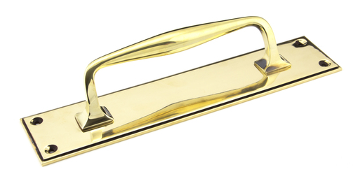 Added Anvil 45379 Aged Brass 300mm Art Deco Pull Handle on Backplate To Basket