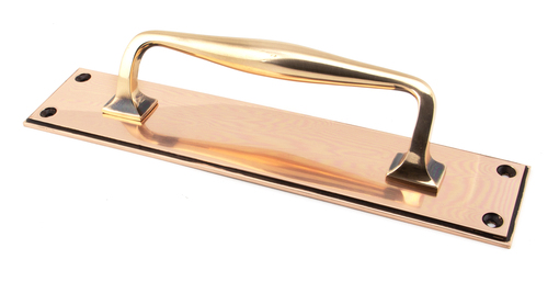 Added Polished Bronze 300mm Art Deco Pull Handle on Backplate To Basket