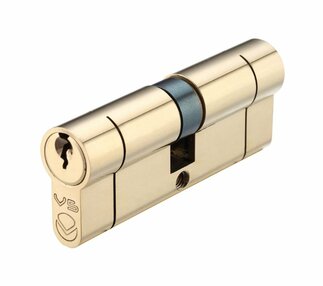 Added Vier 5-Pin Double Euro Cylinders - Polished Brass To Basket